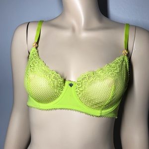 Neon Lace Balconette Bra